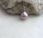 Teardrop Edison pearl necklace with bright mirror luster.