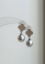 Elly’s Australian White Silver South Sea Pearl Drop Earrings | Genuine Saltwater Pearls | Clover S925 Sterling Silver | 2.3cm