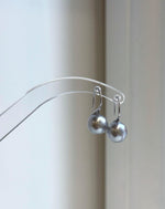 Platinum gray pearl drops on sterling silver hooks