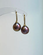 S925 sterling silver jewelry set with lustrous raspberry rose pearls.