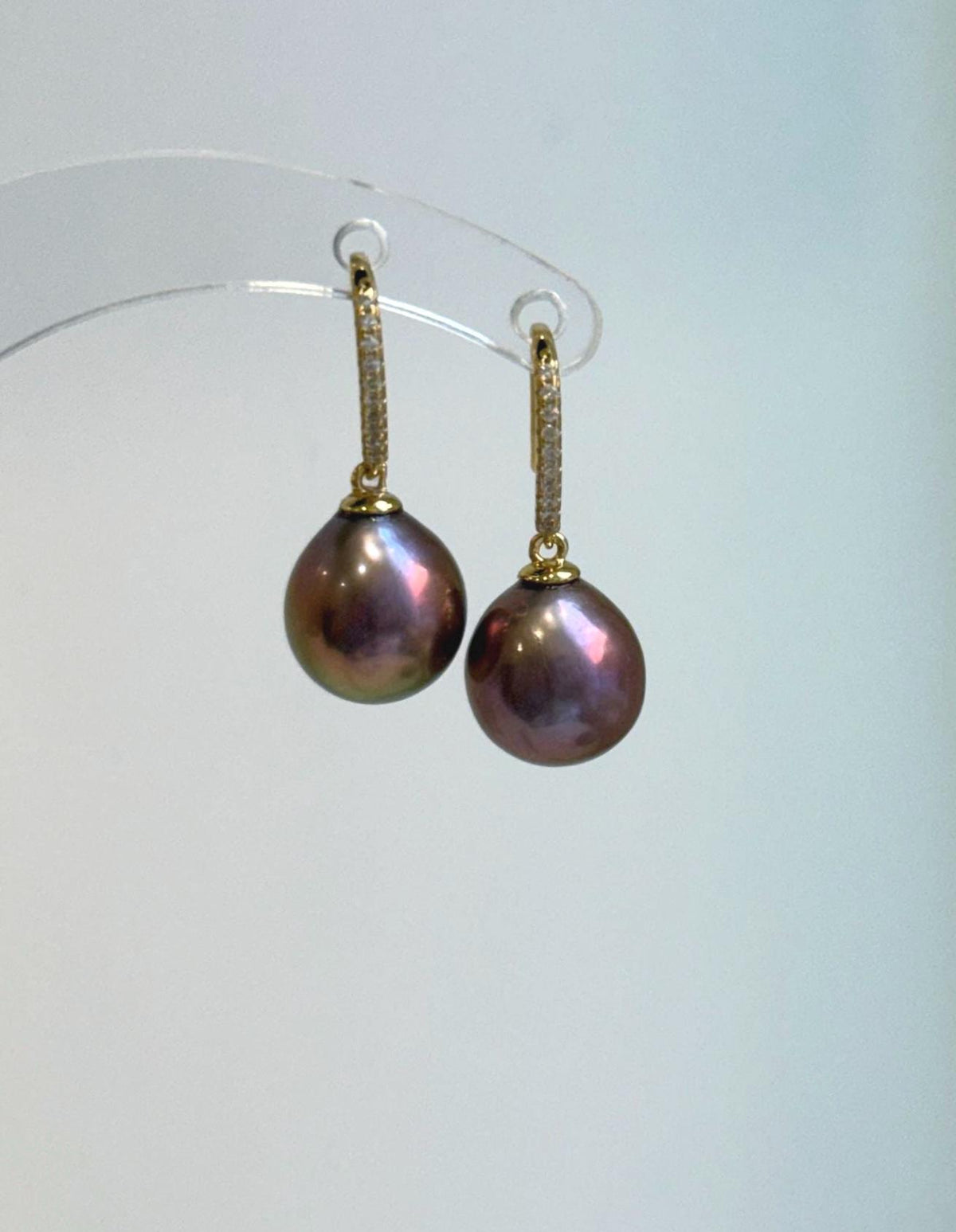 S925 sterling silver jewelry set with lustrous raspberry rose pearls.