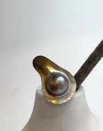 Genuine saltwater mabe pearl in S925 sterling silver
