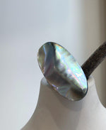 Ocean mabe pearl ring with rainbow overtones