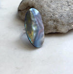 Ocean mabe pearl ring with rainbow overtones