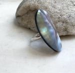 Gold-plated sterling silver mabe pearl ring