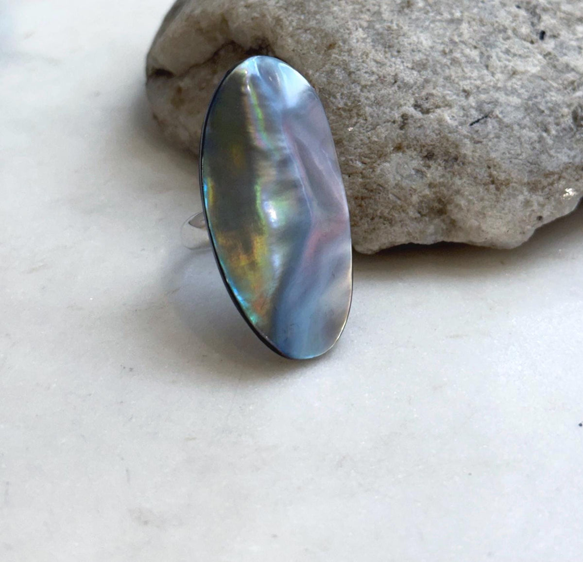 Rainbow saltwater pearl statement jewelry
