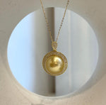 Elly’s deep tea gold South Sea pearl pendant necklace in sterling silver