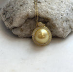 S925 sterling silver necklace featuring a deep tea gold pearl