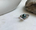 Size 7.25 Tahitian ocean pearl ring with an S925 sterling silver band.