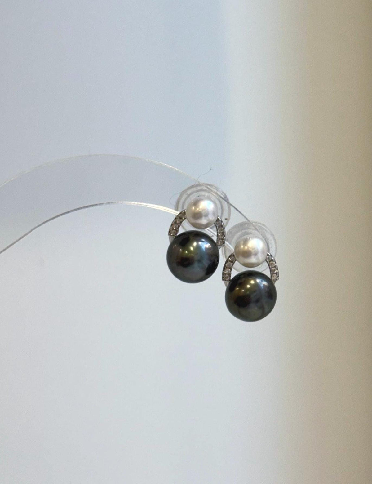 Genuine Tahitian and freshwater pearls arranged in an elegant double pearl design.