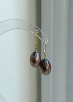 Lustrous Edison pearl drops on sterling silver earring hooks