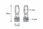 2 carat moissanite earrings with one carat center stone on each earring
