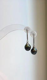 S925 sterling silver drop earrings featuring lustrous 9mm Hunter Ocean pearls.