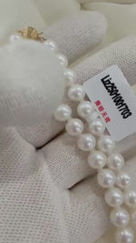 Country Certificate 7-8mm extremely high luster pure round white natural pearl necklaces Perfect unique mom wife memorial wedding gift.