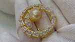 Elly’s South Sea Golden Pearl Snake Brooch Pendant 2in1: 11.4mm 3.6cm dia, cool. s925 silver chain for seperate purchase.