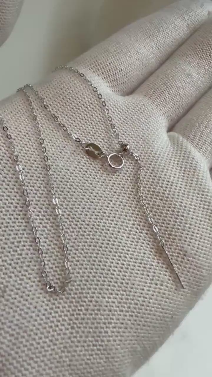 Elly’s Not for seperate purchase!! s925 silver O chain necklace, adjustable size to 17.3”, with needle for floating pendant. Silver.
