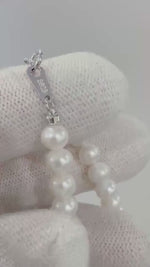 Elly’s 5.5-6.3mm Cold white Super Value! Extremely strong luster Freshwater round Pearl strand Necklace unique anniversary gift.