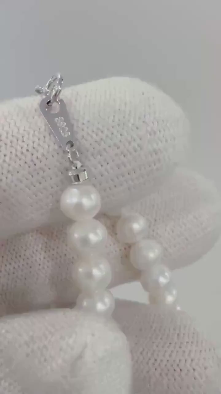Elly’s 5.5-6.3mm Cold white Super Value! Extremely strong luster Freshwater round Pearl strand Necklace unique anniversary gift.
