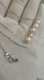 Elly’s 5pcs Freshwater multicolored Keshi Pearl minimalist pendant adjustable silver chain cute lovely Necklace unique gift for her.