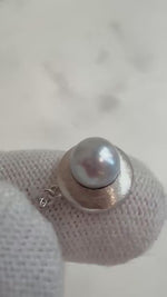 Akoya Affordable Minimalist Stylish blue silver Ocean Pearl pendant adjustable silver chain cute lovely Necklace unique gift for her. 6.5mm