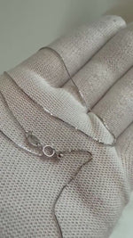 Not for seperate purchase!! 0.6mm thick s925 silver box chain necklace, adjustable size to 17.3”, with needle for floating pendant. Silver.