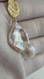 Elly’s 16.3x31mm InSale Extreme luster white iridescent smooth Baroque Pearl s925 silver vintage pendant silver chain Necklace gift for her.