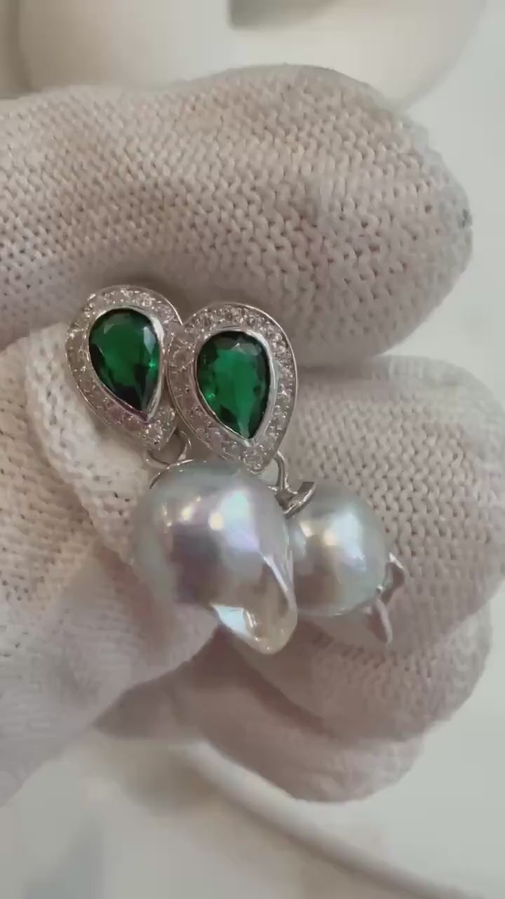 Elly’s 8mm Akoya extremely strong luster mirrored effect natural ocean silver blue pearls vintage s925 silver daily earrings