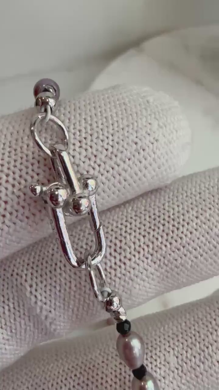 Elly’s In Sale Minimalist Freshwater Metallic Lavender Rose Small Pearls Exceptional S925 silver Bracelet 3.9-4.1mm 7.3”