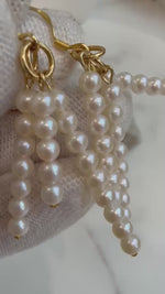 42pcs Strong extremeluster freshwater ivory Pearls dangle s925 silver earrings chandeliers stylish unique gift for her birthday.3.7-3.9mm