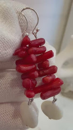 Elly’s DDP Natural Metallic Iridescent Shells S925 silver vintage cool earring Hooks chandeliers gift for her. 5.5cm high.