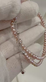 Super Value! 3.9-4.2mm extremely strong luster Freshwater blush pink rose near round small Pearl strand Necklace unique anniversary gift.