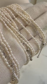 3-layers 2.5-2.7mm Keshi genius off white layered rice pearl necklace choker elegant attractive perfect anniversary gift for her. To 47cm