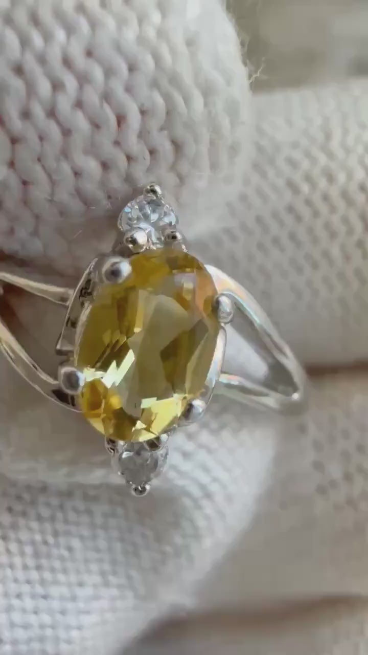 Elly’s Genius Citrine S925 silver Ring, US#5